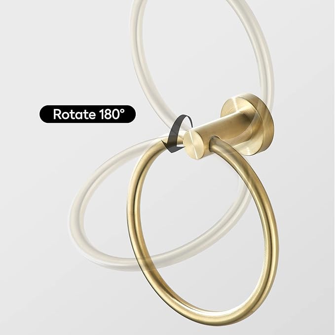 Toilet Paper Holder Towel Ring Brushed Gold Bathroom Hardware Hand Towel Holder Bathroom Accessories Set Wall Mount Stainless Steel 2 Pieces