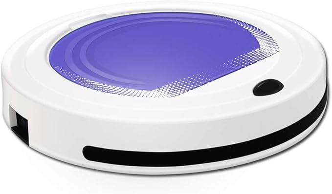 Mini Super-Thin Robot Vacuum Cleaner, Intelligent Sweeping Robotic Charging Vacuuming for Hard Floor Tile Medium-Pile Carpets-Purple (Color : Red) (Blue)