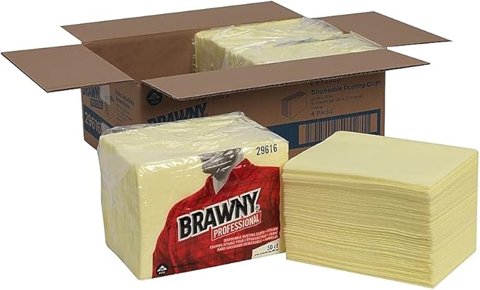 Brawny Industrial Dusting Cloths, Yellow