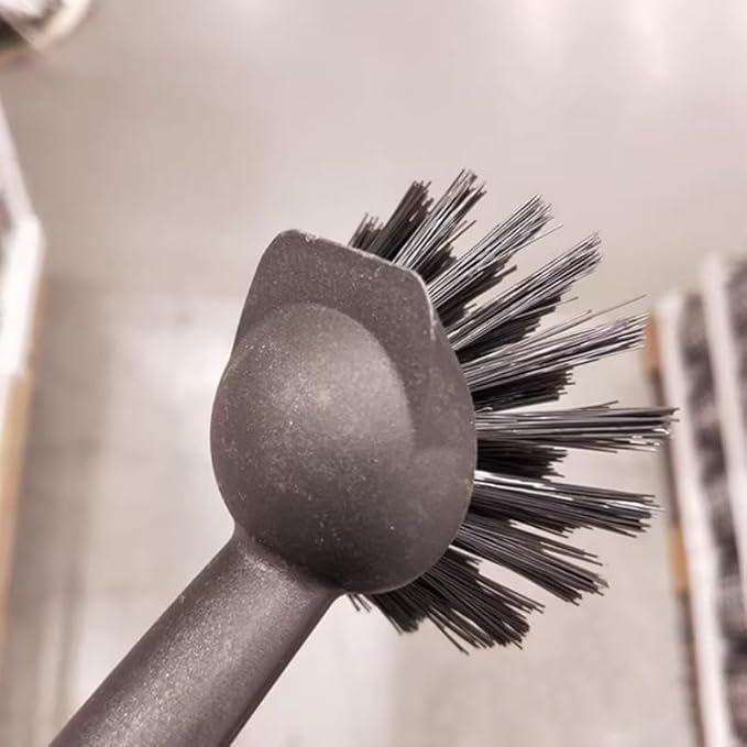 2 Pcs Scrub Brush with Handle 11'' Dish Scrubber Brush Kitchen Sink Brush Black Long Handle Dish Cleaning Brush for Kitchen Dishes Pot Sink Cleaning