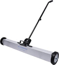 Rolling Magnetic Sweeper with Wheels, 55 Lbs 36-inch Large Magnet Pickup Lawn Sweeper with Telescoping Handle, Push-Type Magnetic Pick Up Sweeper, Easy Cleanup of Workshop Yard Garage