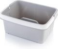 Minky Large Storage Caddy - Easy to Clean Plastic Storage Bin with Foldaway Handle For Cleaning, Crafts, DIY - Great for Pantry, Fridge & Organization - Made in the UK (Light Grey)
