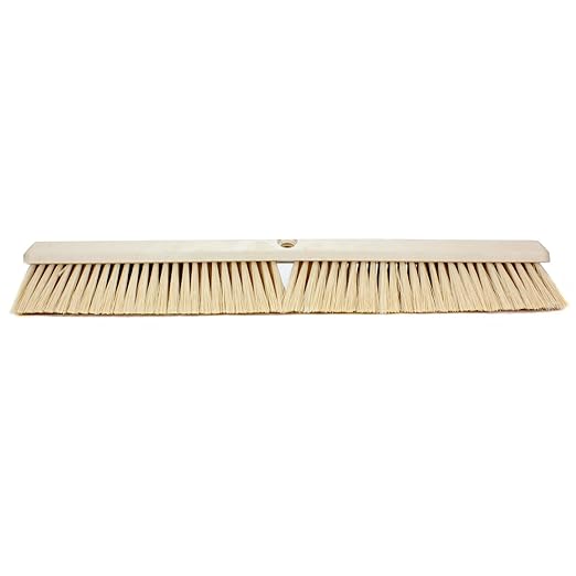SPARTA 41891EC25 Omni Sweep Plastic Push Broom Head, Heavy Duty, Industrial Broom With Color Code System For Outdoor, Indoor, Garage, Concrete, Patio, Kitchen, Bathroom, 24 Inches, Tan, (Pack of 12)