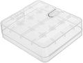 Fielect 4 x 18650 Battery Storage Case Holder Organizer Box Transparent