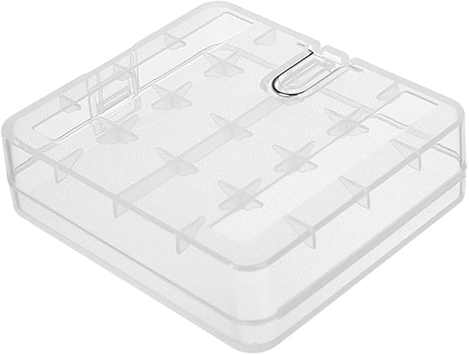 Fielect 4 x 18650 Battery Storage Case Holder Organizer Box Transparent