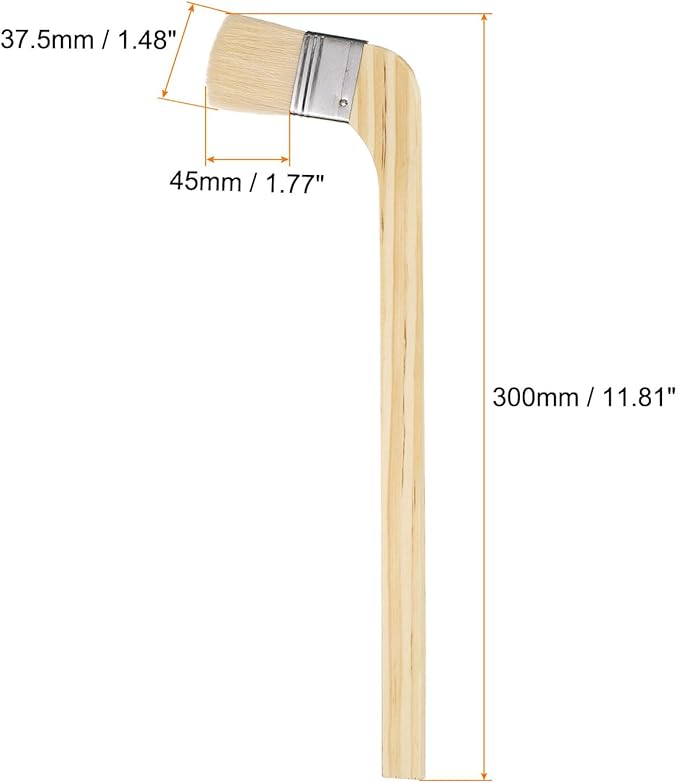 HARFINGTON Paint Brush 2Pcs 1.5" Brush Width Soft Wool Variety Angled Bend Brushes Radiator Paint Brush for Painting Furniture Walls Treatment, White