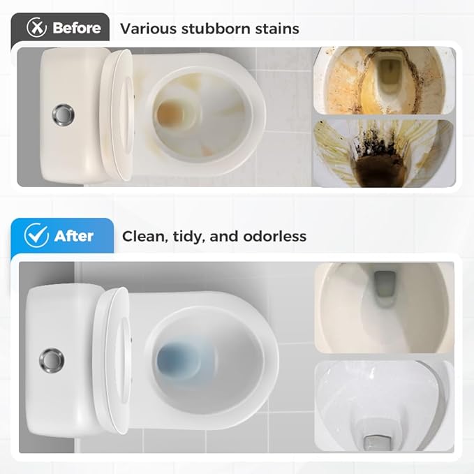 Disposable Toilet Brush, 2026 New Toilet Brush Holder, Compact Wall Mounted Toilet Brush for Modern Bathrooms, Hygienic Toilet Cleaner for Families (Lemon Flavor 6PCS)