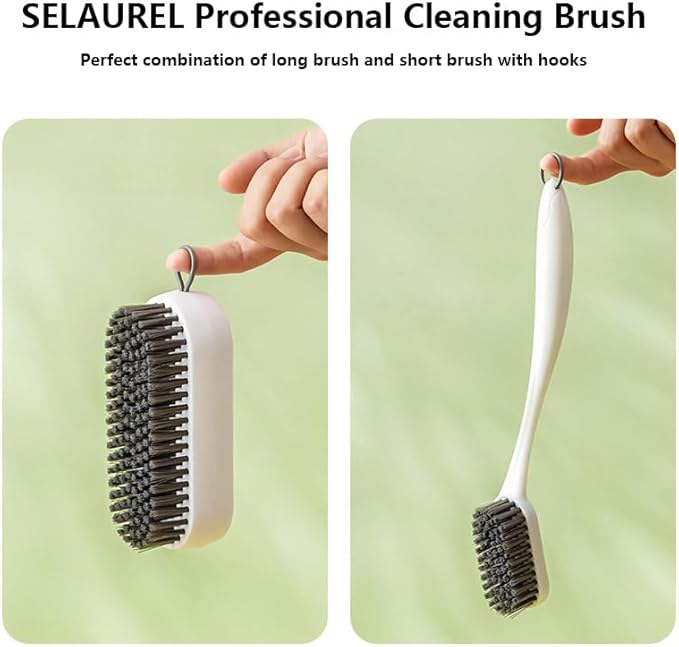 Laundry Scrub Brush Cleaning Brush 2 Pack Soft Bristle Brush Clothes Underwear Scrubbing Brush Long Handle Household Cleaning Brushes for Bathtubs Countertops (Blue)