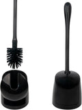 CELOX Toilet Bowl Brush and Holder, Compact Toilet Brush with Breathable Ventilation Stand Base, Bathroom Cleaning Kit, Black, 2 Set