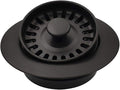 Garbage Disposal Strainer and Stopper with Decorative Disposal Flange in Black, Fit 3.5 Inch Standard Drain Hole
