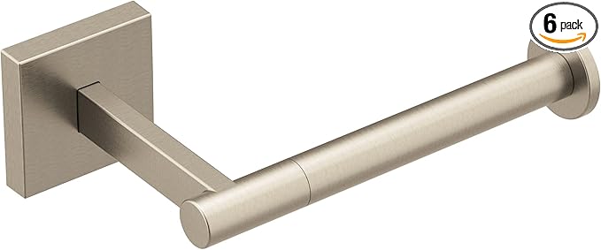 Moen Triva Brushed Nickel Single-Post Toilet Paper Holder, BP1808BN (Pack of 6)