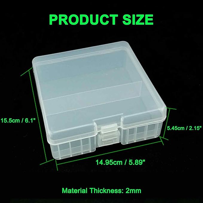 Fielect 100 x AA Battery Storage Case Holder Organizer Box Transparent