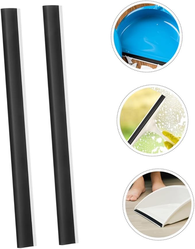 4pcs Rubber Dustpan Edge Strips for Enhanced Cleaning Garbage Shovel Lip Protectors Versatile Replacement for Dustpans Rubber Construction Black Design