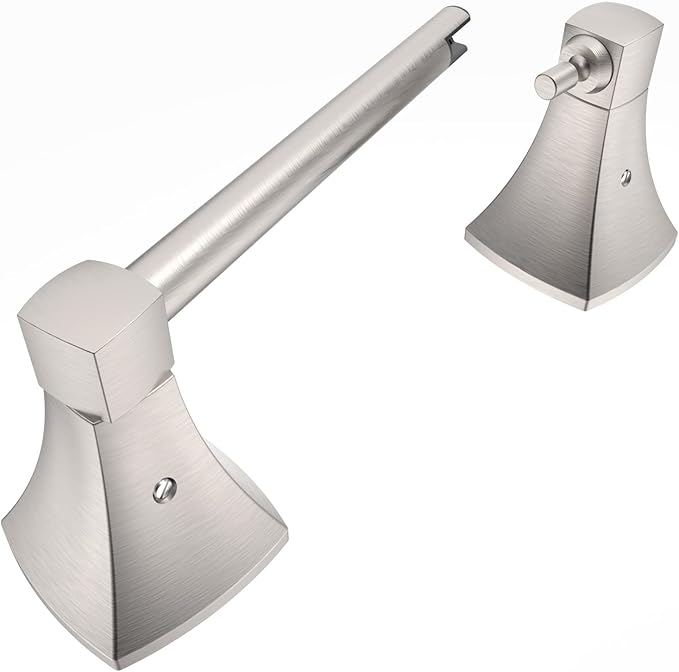 Brushed Nickel Toilet Paper Holder Bathroom Double Post Pivoting Tissue Roll Holder Stainless Steel and Zinc Alloy Wall Mount