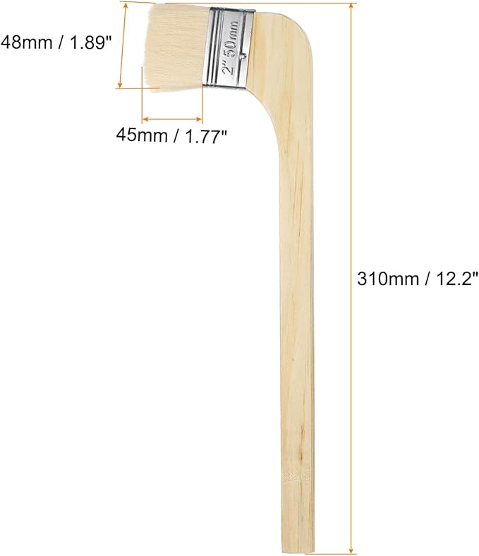 HARFINGTON Paint Brush 2Pcs 2" Brush Width Soft Wool Variety Angled Bend Brushes Radiator Paint Brush for Painting Furniture Walls Treatment, White