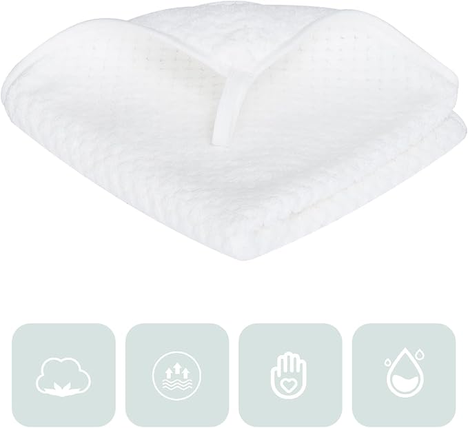 Washcloth Set for Bathroom - Quick Drying - Ultra Soft Microfiber Absorbent Towel for Bath Fitness, Gym, Shower, Hotel, and Spa - 13x13 Inch | Set of 6, White