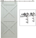 TSMST 7.5FT Sliding Barn Door Hardware Kit, Stainless Steel Heavy Duty Sturdy Barn Door Track for Single Wood Door, Slide Smoothly Quietly (Y Style)