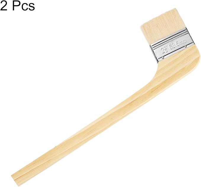 HARFINGTON Paint Brush 2Pcs 2.5" Brush Width Soft Wool Variety Angled Bend Brushes Radiator Paint Brush for Painting Furniture Walls Treatment, White