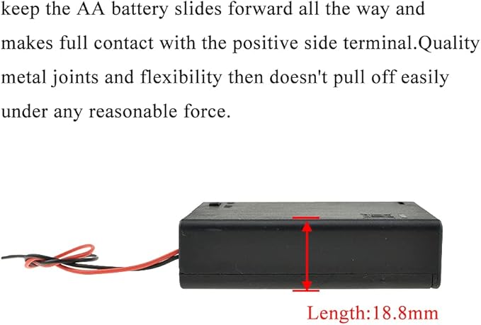 HAHIYO 4.5V AA Battery Holder Bundle with Wire Sturdy Cover Flexible Springs Contact Build-in Switch Batteries Black Case Easy Install 6 Pieces for Wall Clocks Ham Radio Kids Toys