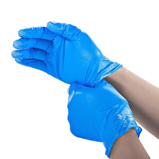 Basic Medical Synmax Vinyl Exam Gloves - Latex-Free & Powder-Free - Medium, BMPF-3002 Blue 2 Boxes of 100