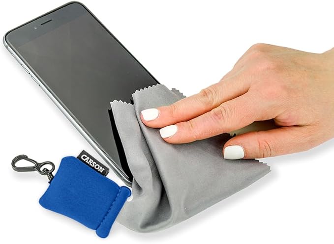 Carson Stuff-It Microfiber Lens Cloth Cleaning System for Eyeglasses, Smartphones, Tablets, Optics, Lenses, Cameras and More