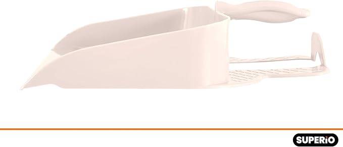 Superio Heavy Duty Plastic Step-on Dustpan with Comfort Grip Handle White, Durable, Lightweight Multi Surface Dust Pan Easy Broom Sweeping, 10-inch Wide, 3-Pack