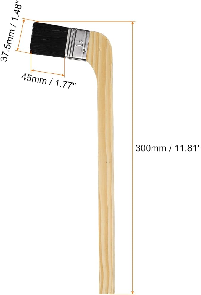 HARFINGTON Paint Brush 3Pcs 1.5" Brush Width Reusable Variety Angled Bend Brushes Radiator Paint for All Latex Oil Painting Furniture Walls Treatment, Black