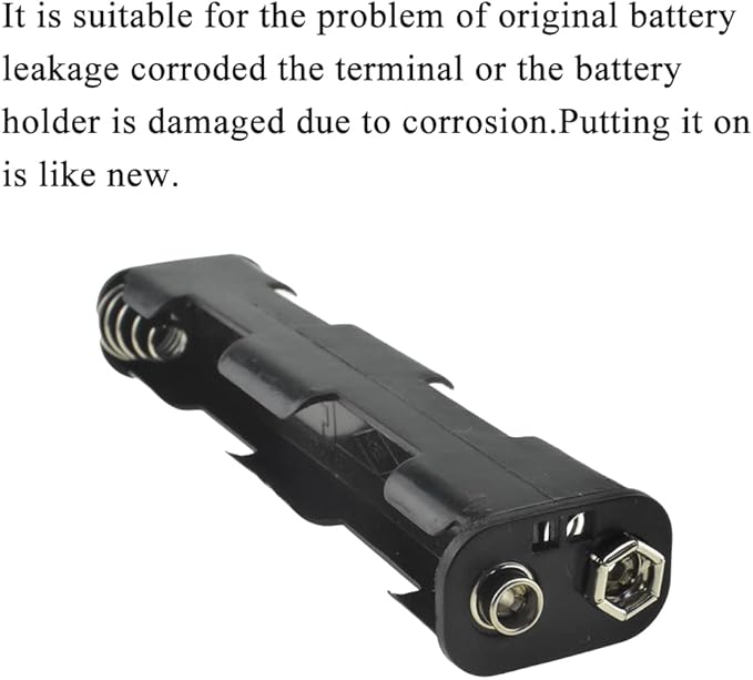 HAHIYO 4xAA Battery Holder with Standard Snap Connector Black Adapter Tube Case Not Corrode Solid Good Contact Bear Battery Leakage Smooth Load for Flashlight Torch Led RC 2PCS Plastic