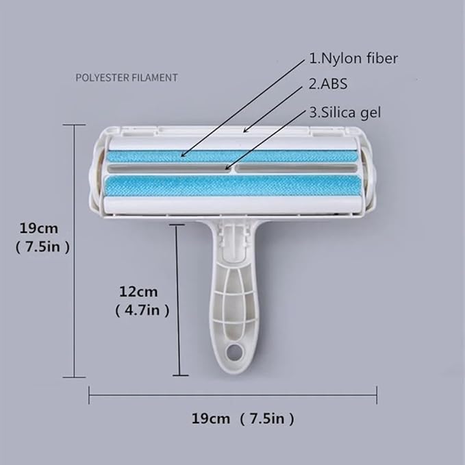 Pet Hair Remover Roller – Reusable Lint Roller for Dog & Cat Fur – Self-Cleaning Animal Hair Removal Tool for Furniture, Couch, Carpet, Bedding, Car & Clothing – No Sticky Tape Needed