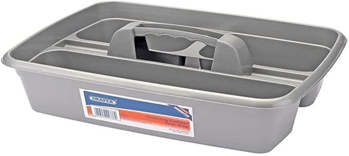 Draper 24776 Cleaning Compartment Caddy/Tote Tray, 40cmx 30cmx 13cm, Grey