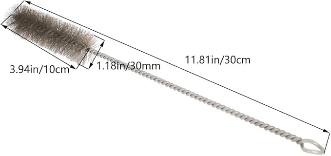 Utoolmart Tube Brush Kit Stainless Steel Wire Cleaning Brush Bottle Long-Handle Bristle Cleaning Tool 12" x 1.2", 2pcs
