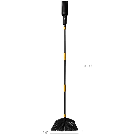 Outdoor Broom with Built-in Lightweight Rechargeable Cordless Mini Leaf Blower | Small Leaf Blower & Air Stick Blower Broom for Patio, Deck, Balcony, RV