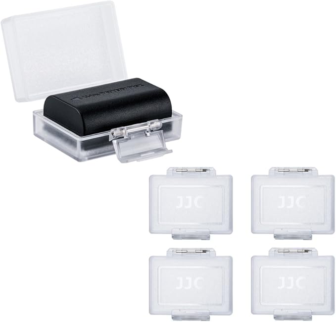 JJC Camera Battery Case Holder Box for Canon LP-E17 LP-E10 LP-E6 LP-E6N,Nikon EN-EL15a EN-EL14,Fujifilm NP-W126 NP-W126S,Sony NP-FW50 NP-FW100 and More Camera Battery Pack Below 2.36" x 1.65" x 0.94"