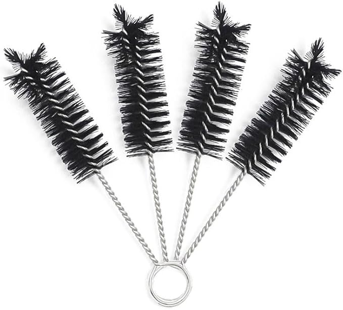 6 Piece 65mm Mini Short Soft Nylon Brush Cleaner for Glass Tube Cleaning Tools Lab Brushes