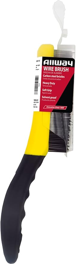 ALLWAY SB416 Soft-Grip Carbon Steel Wire Brush with Shoe Handle