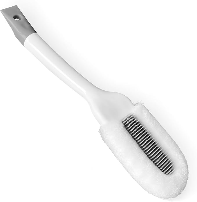 for Sneakers & Boots - Ergonomic Scrubber with Hanging Hook, Gentle Cleaner for Leather, White Soles and Mesh Shoes