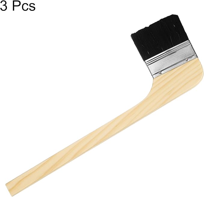 HARFINGTON Paint Brush 3Pcs 3" Brush Width Reusable Variety Angled Bend Brushes Radiator Paint for All Latex Oil Painting Furniture Walls Treatment, Black