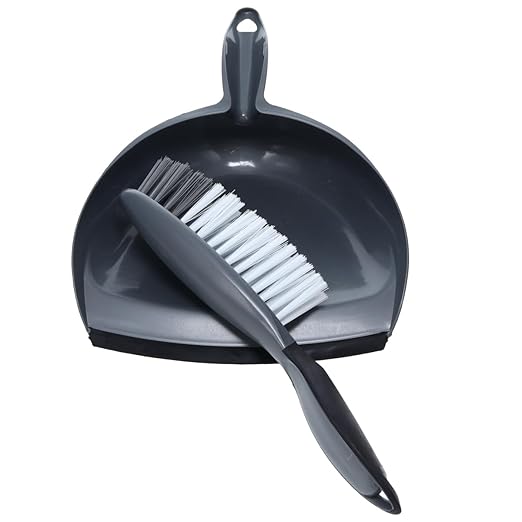 Helpmate Large Dust Pan Set RP936001 13in Dustpan and Brush Set Commercial Cleaning with Ergonomic Handle Semi Truck Supplies and Accessories