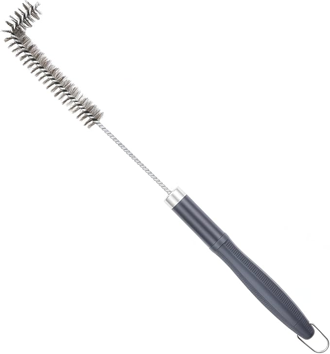 SUNRISE Fryer Brush with Long Handle (Stainless Steel with Plastic Handle, L Brush)