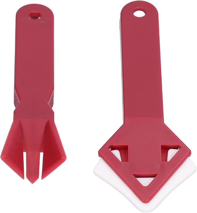 2-Pack Silicone Window Scraper Glass Glue Remover Angle Sealant Tool for Kitchen Bathroom Multi-Surface Cleaning