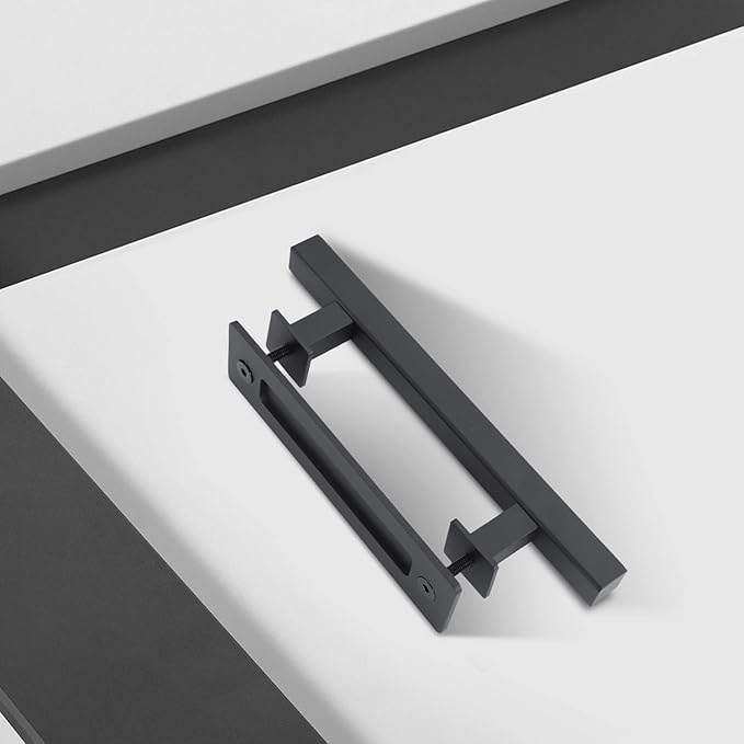 EaseLife 2 Pack 12" Sliding Barn Door Handles and Pulls Hardware,Rustic Double Sided,Heavy Duty