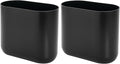 iDesign Small Slim Plastic Bathroom Trash Can, Garbage Can for Bedroom, Office, Desk, Dorm, 2-Pack, Black