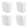 iDesign Small Plastic Bathroom Trash Can, Slim Rectangle Garbage Bin for Bedroom, Office, Dorm, 4-Pack, White
