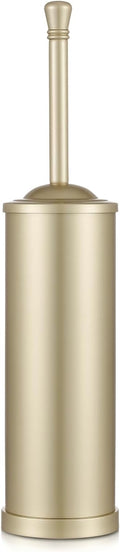 Gold Toilet Brush and Holder Set,304 Stainless Steel Toilet Bowl Brush and Holder for Bathroom,Heavy Duty Toilet Brush,Durable Scrubbing Bristles,Splash Resistant,Long Handle