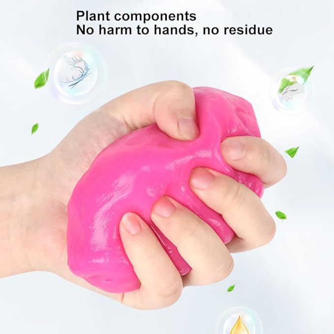 2PCS Car Vents Cleaning Gel Keyboard Cleaning Adhesive Universal Dust Remover Cleaner Cleaning Gum Glue for Computer Laptop Keyboards for Car Dash, Printers, Calculators, Speakers (Rosy)