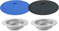 4PCS Kitchen Sink Strainer Stopper Kit, Universal Silicone Sink Drain Plug Cover, Drain Water Stopper, 4.5 Inch Stainless Steel Sink Drain Strainer, Food Debris Catcher for Kitchen