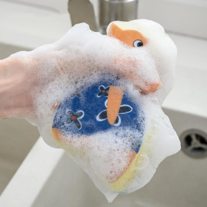 Ximimark 5 pcs Natural Cat Sponge Wipe - Reusable Dish Sponge for Cleaning Dishes and Scrubbing - and Heavy Duty - Perfect for Household Use