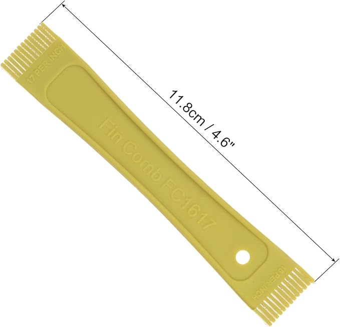 PATIKIL Air Conditioner Fin Comb, 2Pcs AC Coil Cleaner Fin Straightener Brush Condenser Coil Radiator Repair Tool for AC Unit Refrigerator Evaporator, Yellow