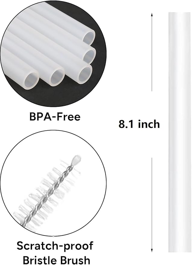CampTek Straws Replacement Compatible with CamelBak eddy+ Water Bottle, 4 BPA-FREE Straws and 1 Straw Cleaning Brush