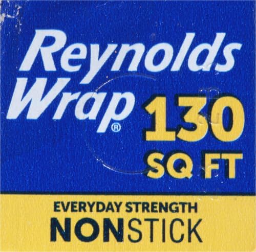 Reynolds Wrap Non Stick Aluminum Foil,Nonstick Aluminum Foil Roll,Prevents Food Sticking and Messy Cleanup,Great for Covering Casseroles and leftovers,43.33 Yards x 12 Inches,130 Sq.Ft.,(Pack of 12)